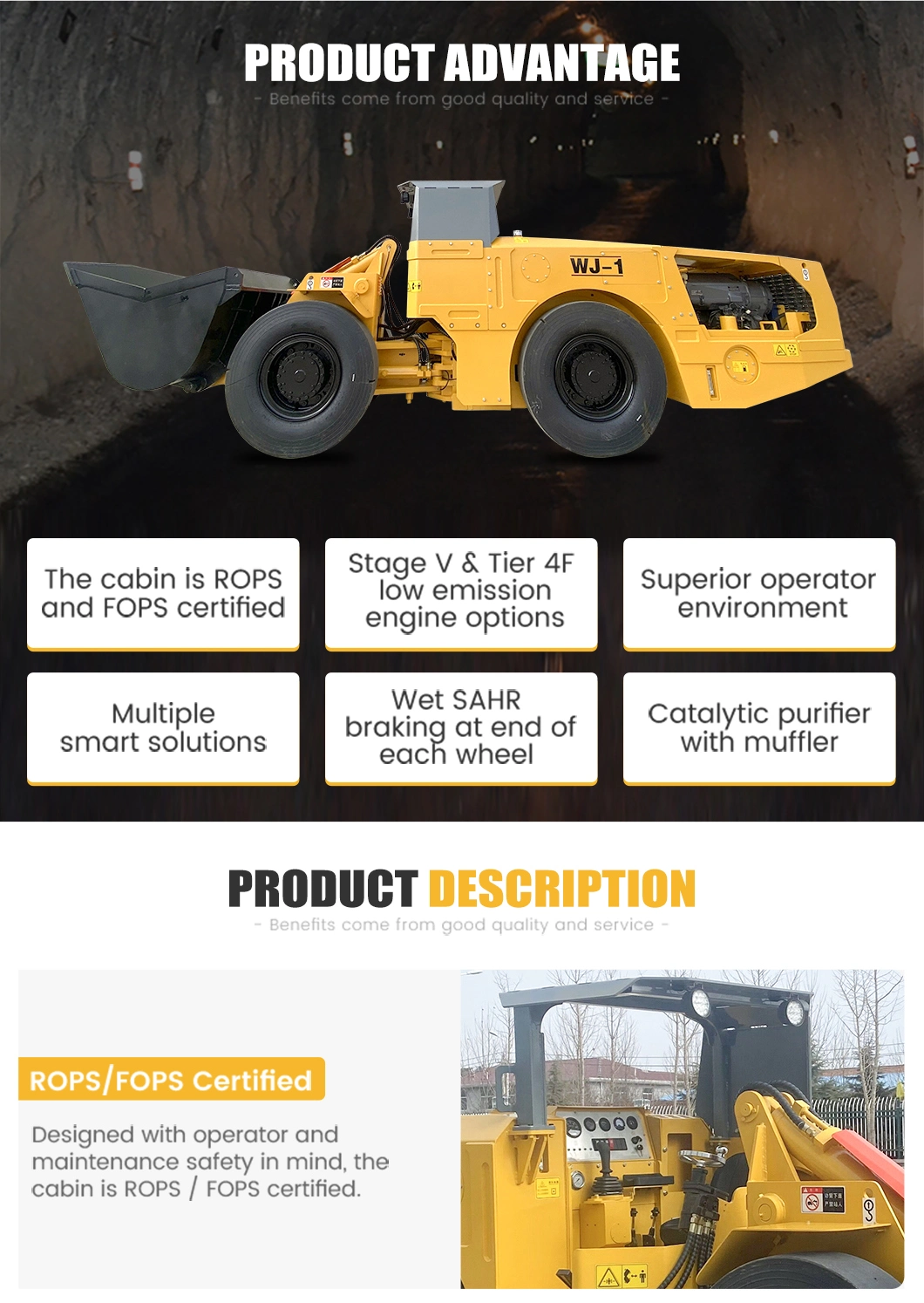 Fully custom underground mucking rock loader WJ-1 hot sale LHD mining machine