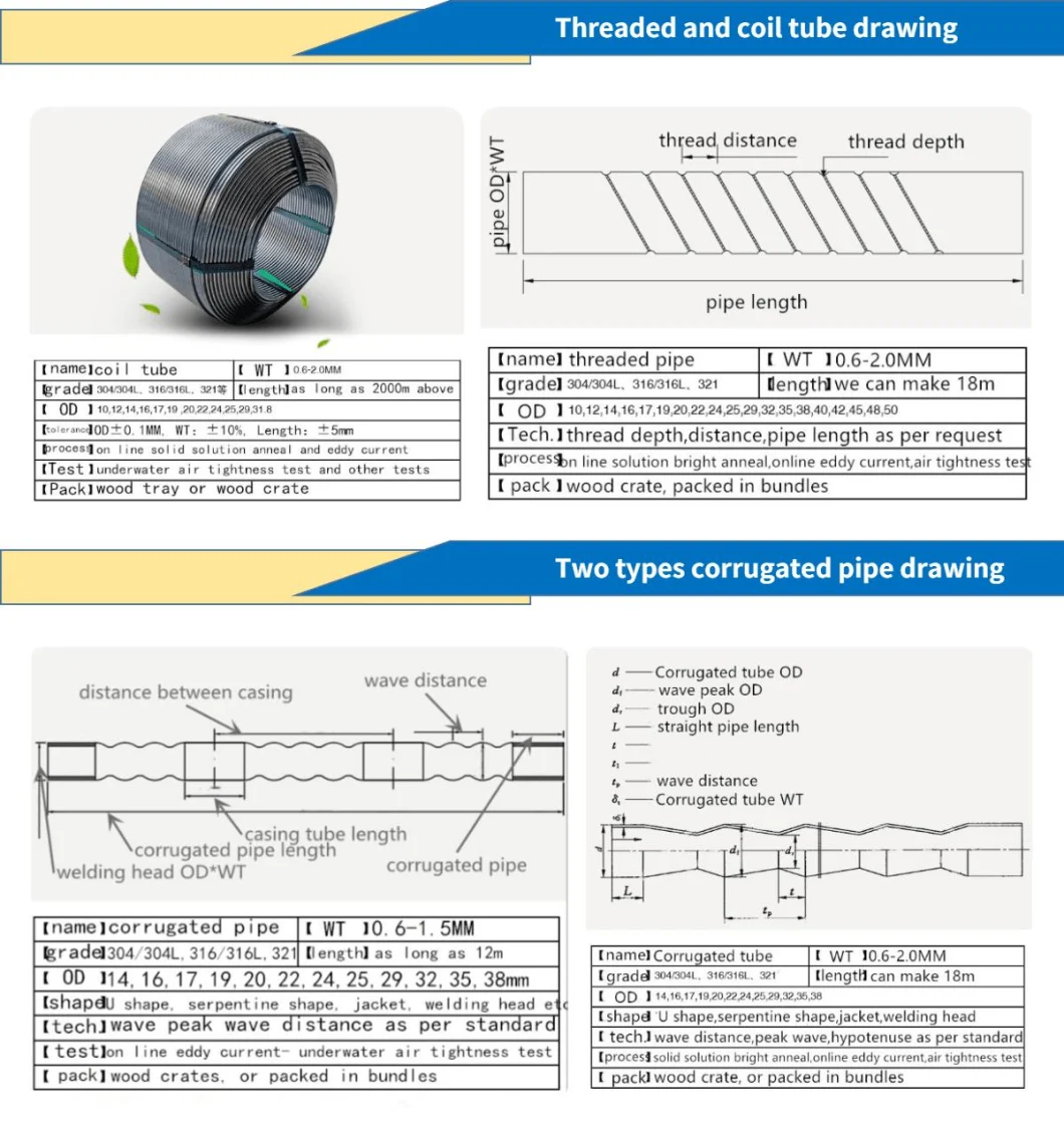 Stainless Steel Coil Processing Custom Curved Air Energy Water Tank Heat Exchange Steam 304 Spiral Condensing Coil Cooling Double-Layer Pipe